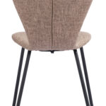 Mid-Century Modern Stackable Dining Chair with Steel Frame (Set of 2)