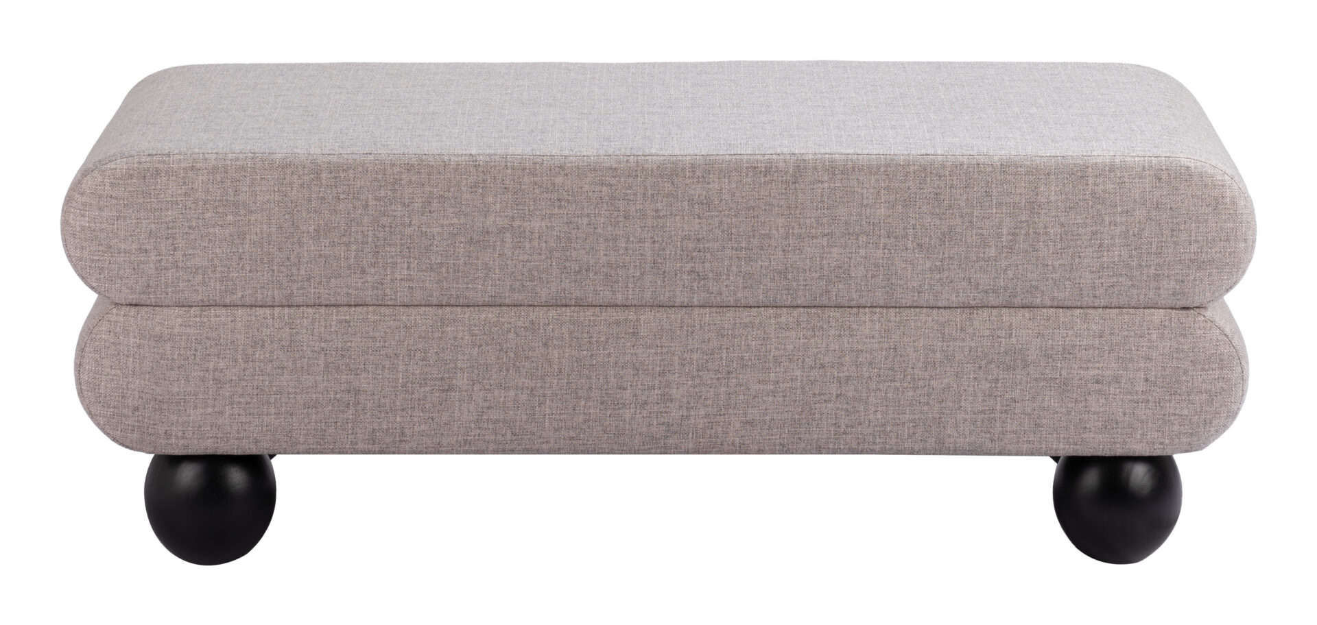 Gray Modern Bench with Glam Deco Design and Teddy Fabric 3 Gray Modern Bench with Glam Deco Design and Teddy Fabric - Image 3