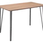 Versatile Mid Century Industrial Counter Table with Walnut Top and Steel Legs