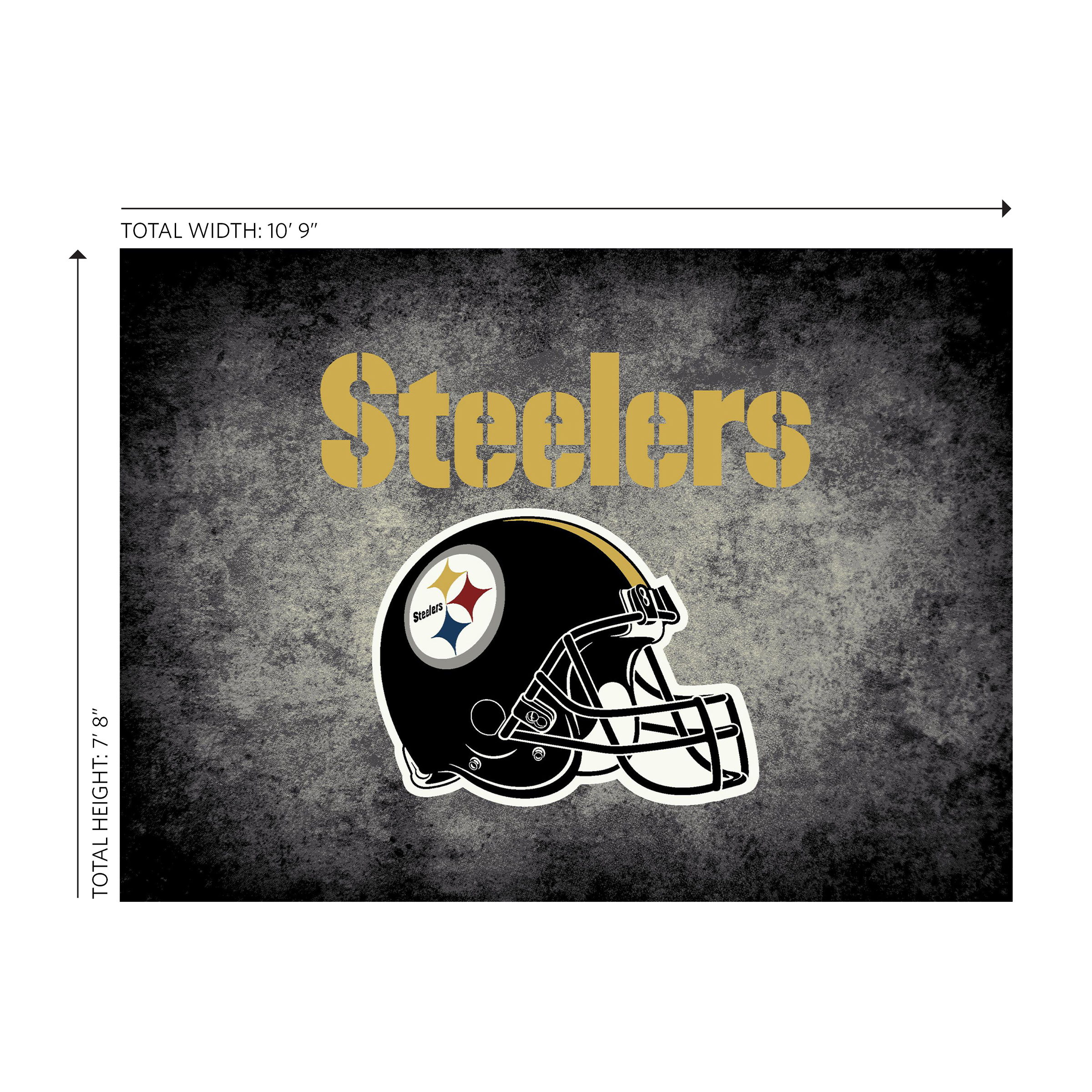 steelers 8x11 distressed area rug officially licensed nfl rug