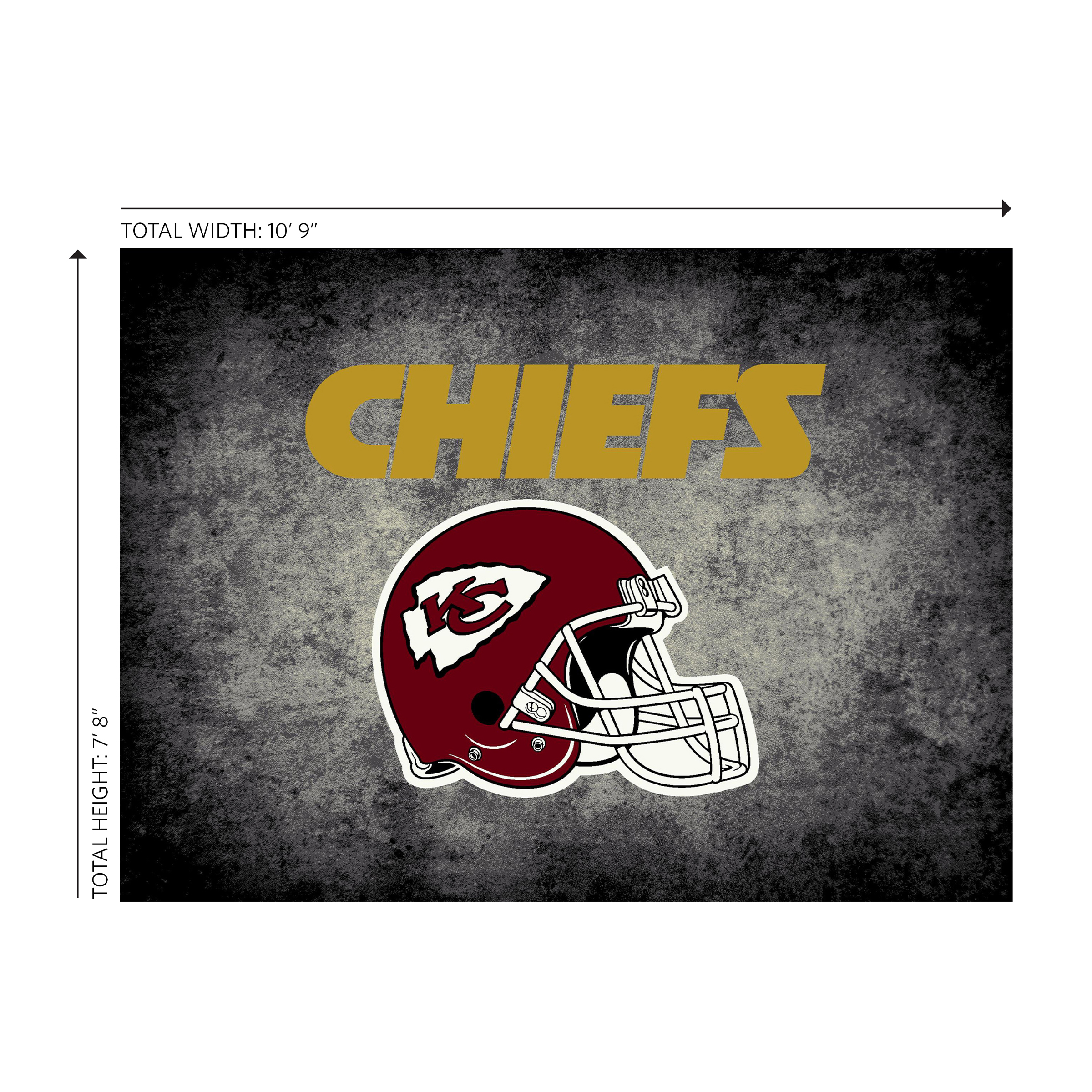 chiefs 8x11 distressed area rug kansas collection