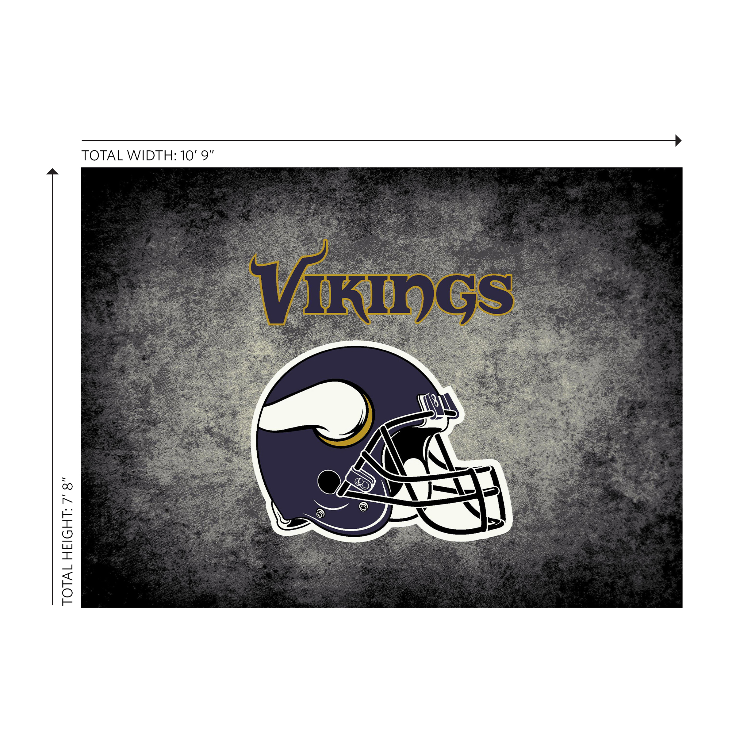 vikings 8x11 distressed officially licensed area rug minnesota collection