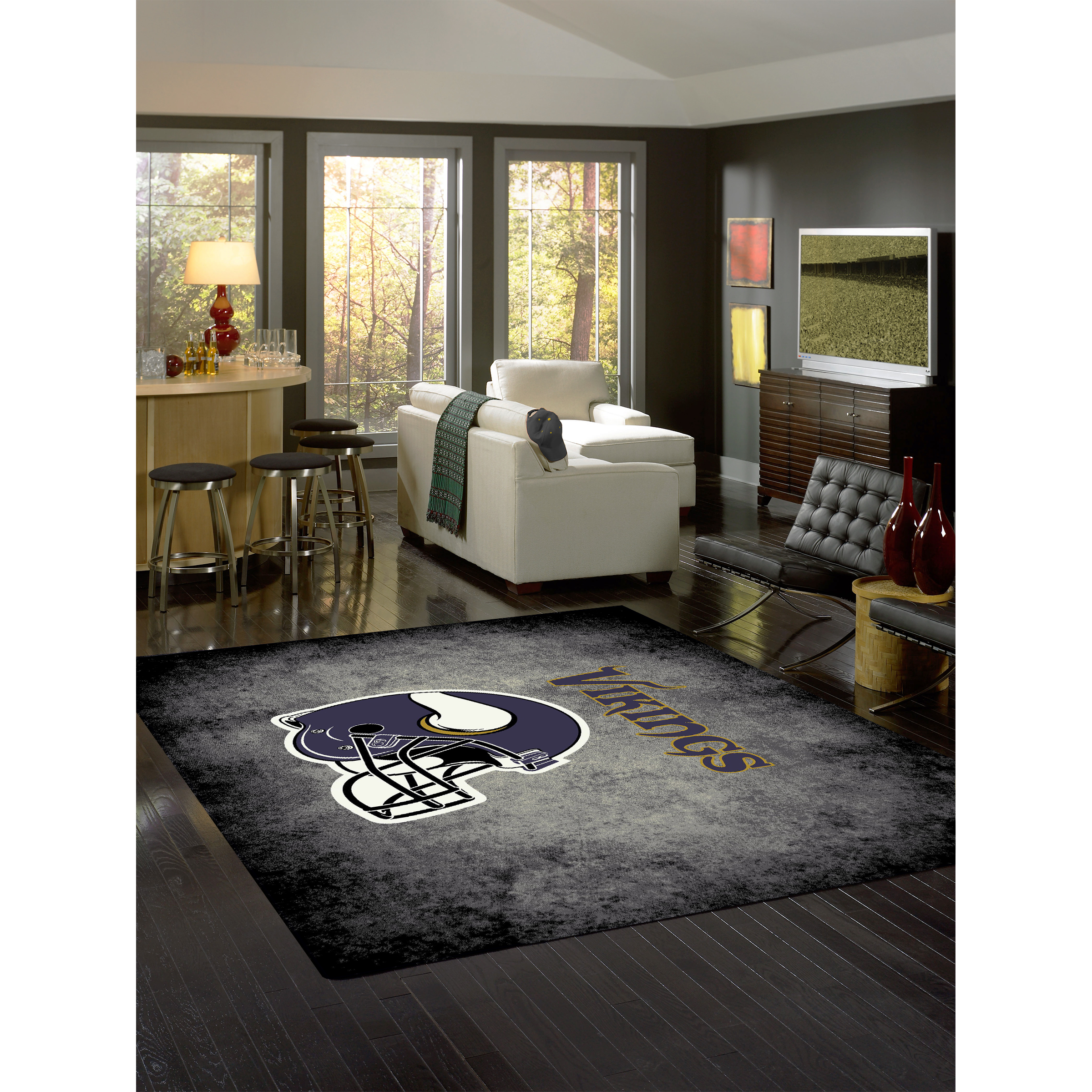 vikings 8x11 distressed officially licensed area rug minnesota collection