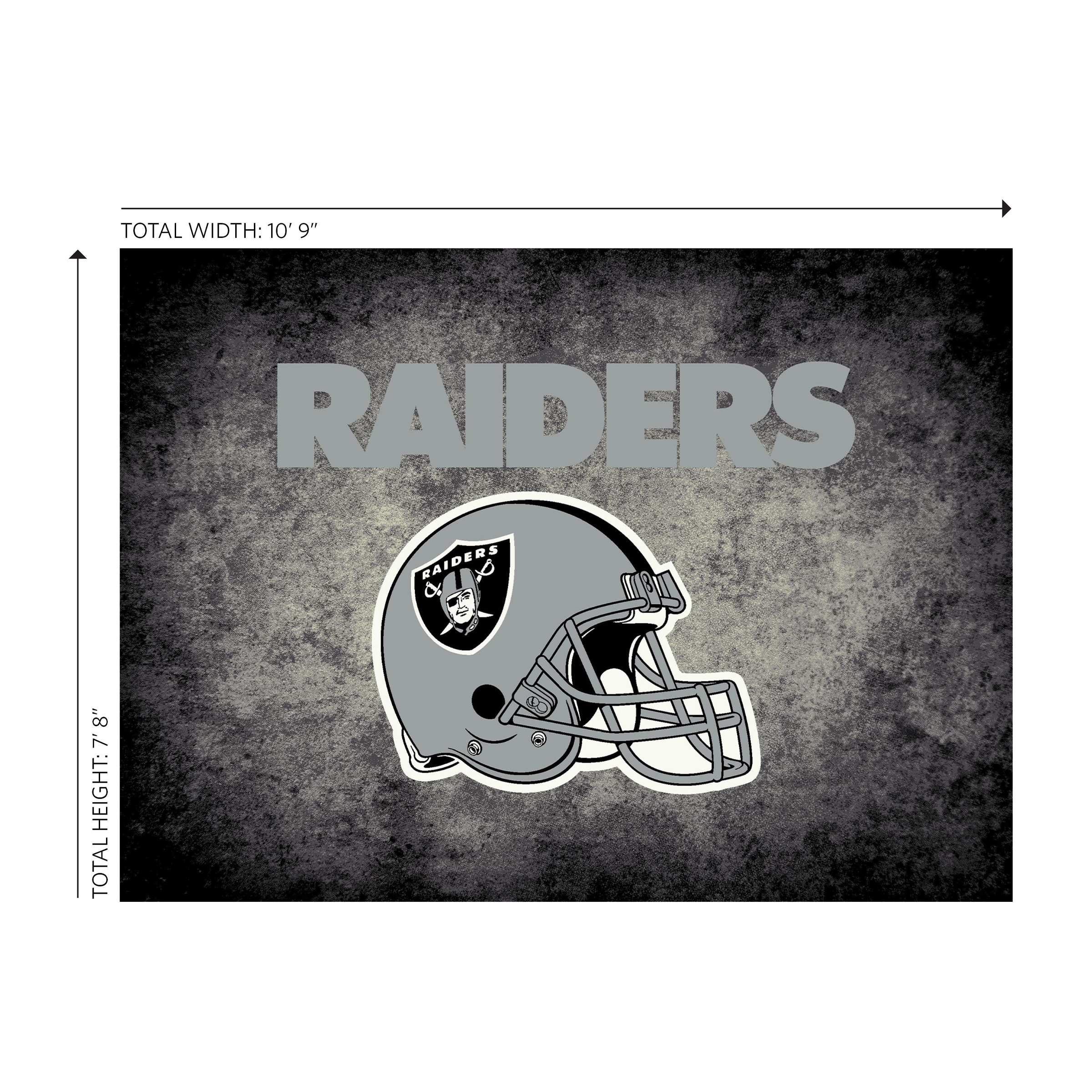 las vegas raiders 8x11 distressed area rug