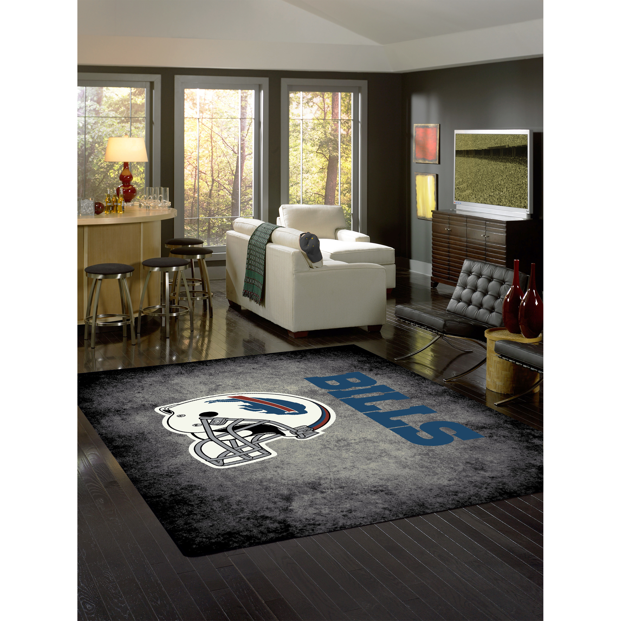 buffalo bills 8x11 distressed area rug officially licensed nfl