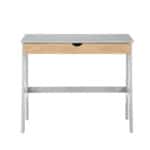 Gray and Natural Writing Desk with Drawer for Home Office 6 Gray and Natural Writing Desk with Drawer for Home Office