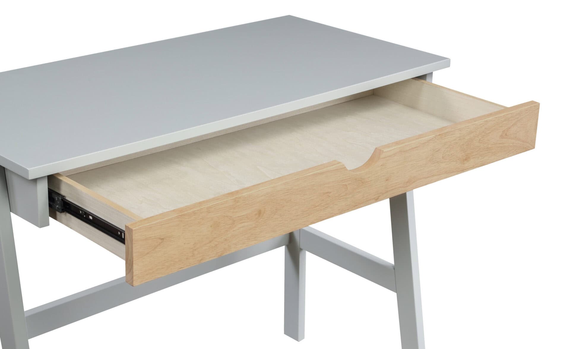 Gray and Natural Writing Desk with Drawer for Home Office 3 Gray and Natural Writing Desk with Drawer for Home Office - Image 3