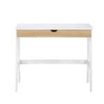 Two Tone White and Natural Writing Desk with Single Drawer 7 Two Tone White and Natural Writing Desk with Single Drawer