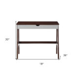 Two-Tone Brown and White Writing Desk with Drawer 10 Two-Tone Brown and White Writing Desk with Drawer