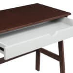 Two-Tone Brown and White Writing Desk with Drawer 8 Two-Tone Brown and White Writing Desk with Drawer