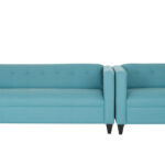 Teal Blue Modern Polyester Blend Sofa and Loveseat Set