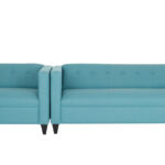 Teal Blue Modern Polyester Blend Sofa and Loveseat Set