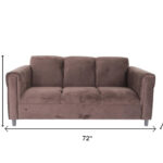Dark Brown Five Person Microfiber Sofa and Loveseat Seating Set