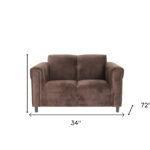 Dark Brown Five Person Microfiber Sofa and Loveseat Seating Set