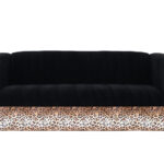 Leopard and Black Velvet Sofa and Loveseat Seating Set