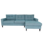 108 Inch Blue L Shaped Sofa and Chaise Sectional 6 108 Inch Blue L Shaped Sofa and Chaise Sectional