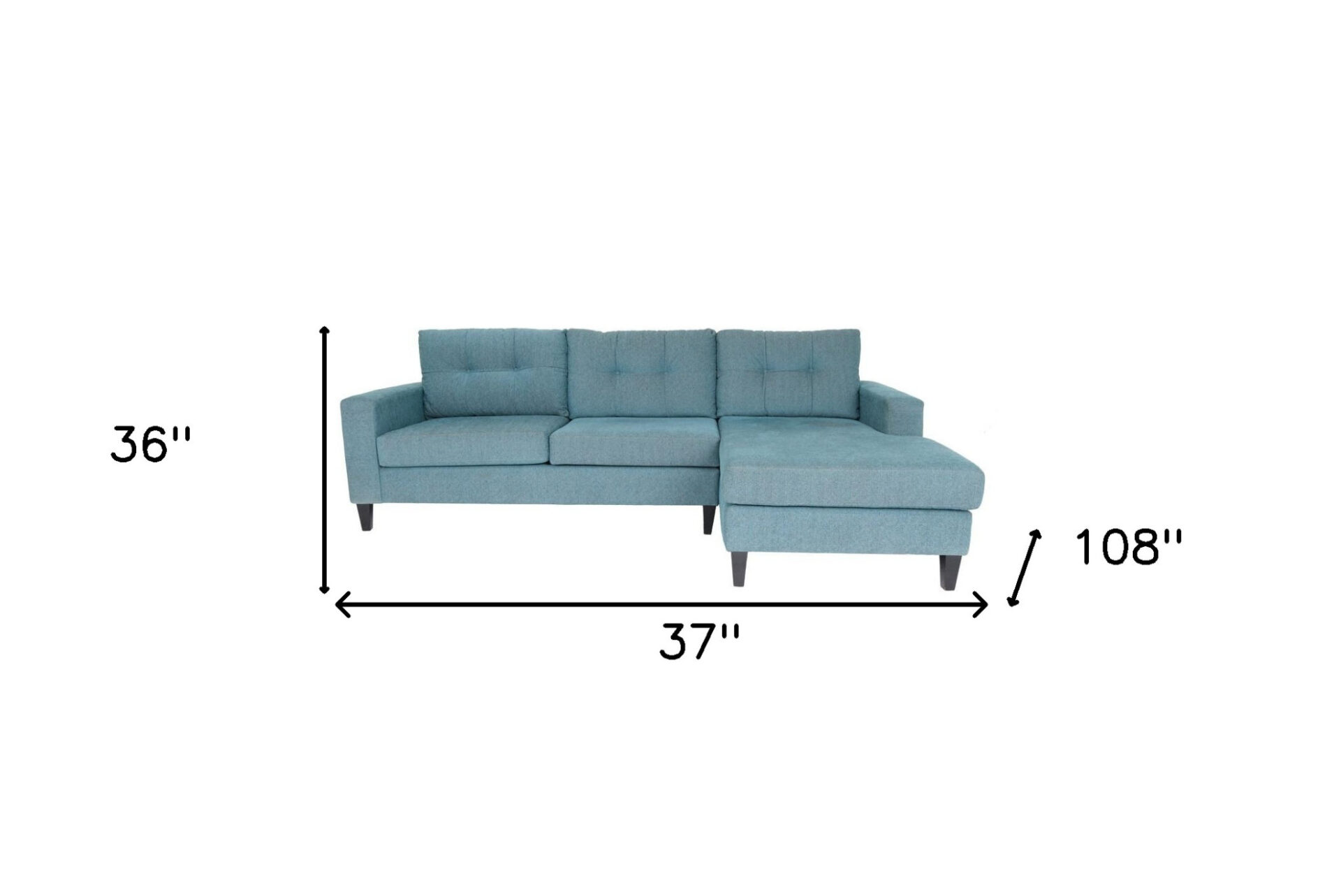 108 Inch Blue L Shaped Sofa and Chaise Sectional 4 108 Inch Blue L Shaped Sofa and Chaise Sectional - Image 4