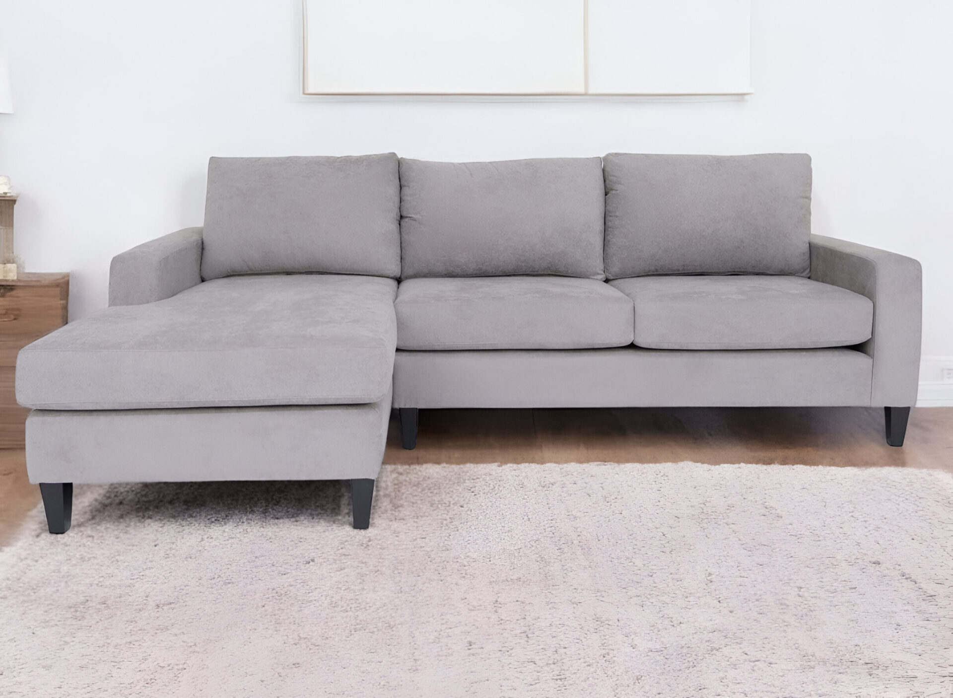 115 Inch Gray L Shaped Two Piece Corner Sectional Sofa 2 115 Inch Gray L Shaped Two Piece Corner Sectional Sofa - Image 2