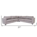 120 Inch Gray L Shaped Corner Sectional with Wood Legs 12 120 Inch Gray L Shaped Corner Sectional with Wood Legs