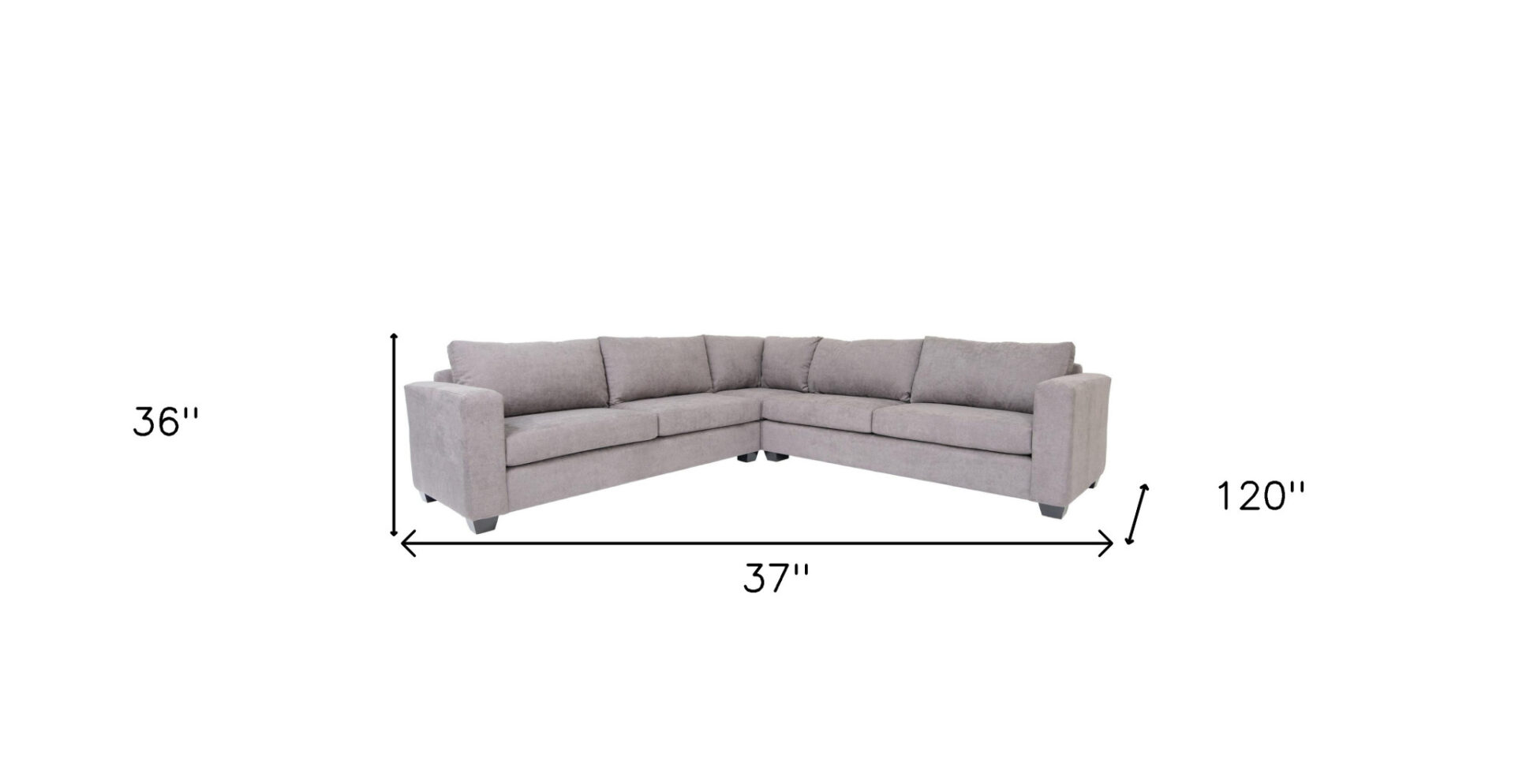 120 Inch Gray L Shaped Corner Sectional with Wood Legs 6 120 Inch Gray L Shaped Corner Sectional with Wood Legs - Image 6