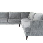 110 Inch Silver Velvet L Shaped Corner Sectional Sofa