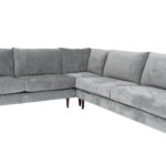 110 Inch Silver Velvet L Shaped Corner Sectional Sofa