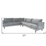 110 Inch Silver Velvet L Shaped Corner Sectional Sofa