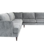 110 Inch Silver Velvet L Shaped Corner Sectional Sofa