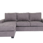 96 Inch Gray L Shaped Polyester Blend Corner Sectional Sofa