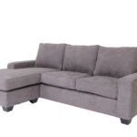 96 Inch Gray L Shaped Polyester Blend Corner Sectional Sofa