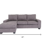 96 Inch Gray L Shaped Polyester Blend Corner Sectional Sofa
