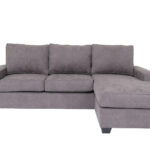 96 Inch Gray L Shaped Polyester Blend Corner Sectional Sofa