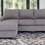 96 Inch Gray L Shaped Polyester Blend Corner Sectional Sofa