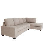 115 Inch Tan L Shaped Two Piece Sectional Sofa (Right Facing)