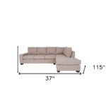 115 Inch Tan L Shaped Two Piece Sectional Sofa (Right Facing)