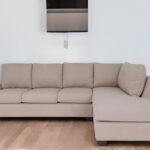 115 Inch Tan L Shaped Two Piece Sectional Sofa (Right Facing)