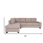 115 Inch Tan L Shaped Two Piece Sectional Sofa (Left Facing)