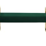 48" Modern Hunter Green Velvet Bench with Gold Base 11 48" Modern Hunter Green Velvet Bench with Gold Base