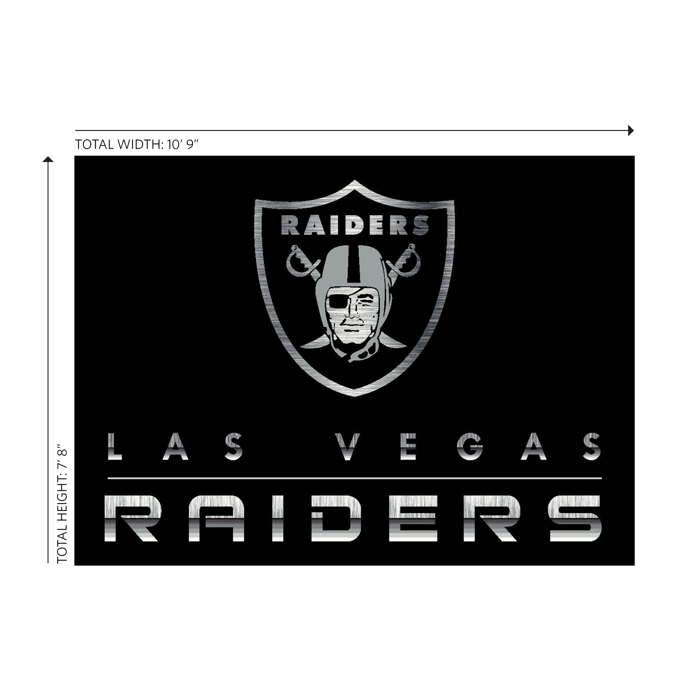 las vegas raiders chrome 8x11 area rug