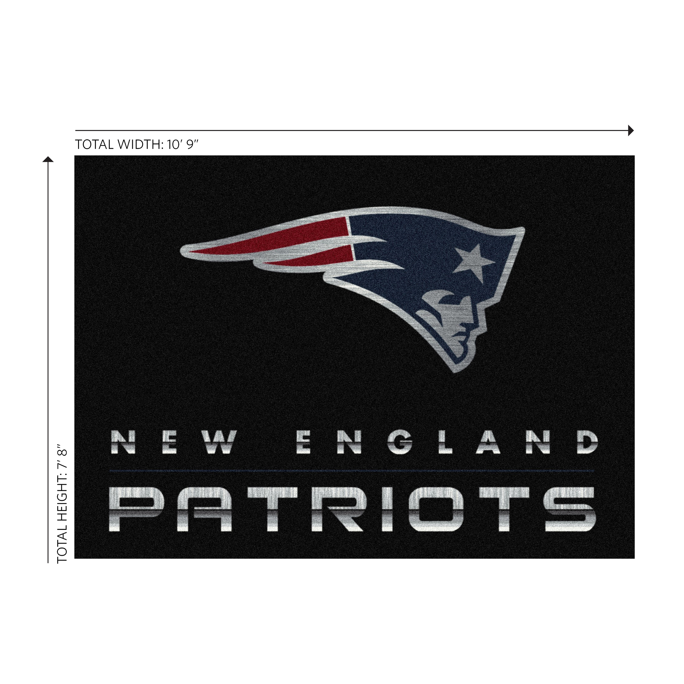 patriots 8x11 chrome area rug officially licensed nfl rug