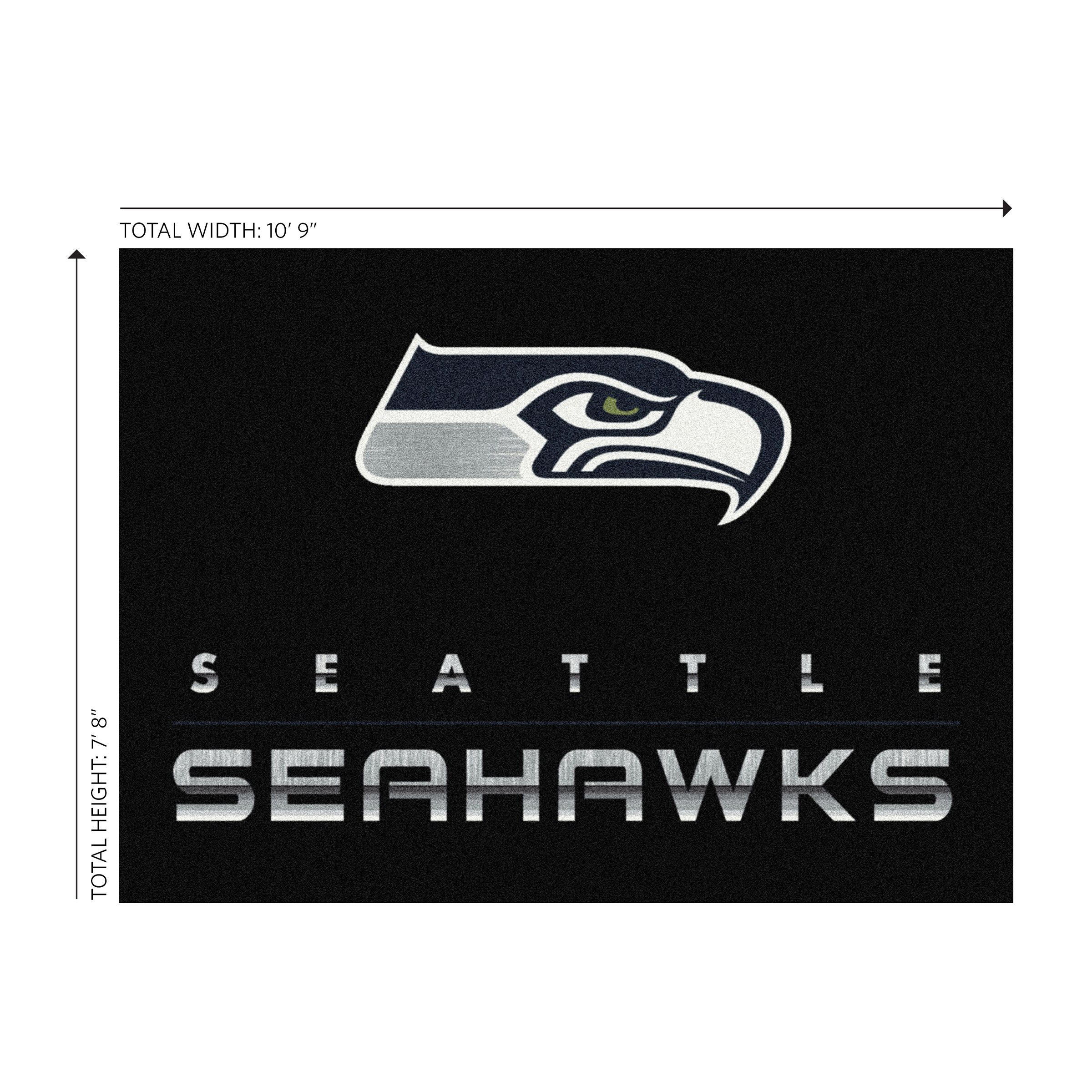seattle seahawks chrome 8x11 area rug officially licensed