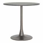 Round Taupe Dining Table with Weather-Resistant Aluminum Frame for 2