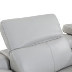 110 Inch Light Gray Italian Leather Power Reclining Sectional With Console