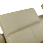 110 Inch Beige Italian Leather Power Reclining U Shaped Sectional