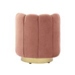 27 Inch Blush Velvet Tufted Swivel Barrel Chair Modern Style