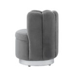 27-Inch Gray Velvet Tufted Swivel Barrel Accent Chair 11 27-Inch Gray Velvet Tufted Swivel Barrel Accent Chair