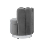 27-Inch Gray Velvet Tufted Swivel Barrel Accent Chair 12 27-Inch Gray Velvet Tufted Swivel Barrel Accent Chair