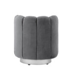 27-Inch Gray Velvet Tufted Swivel Barrel Accent Chair 13 27-Inch Gray Velvet Tufted Swivel Barrel Accent Chair