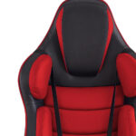 Red and Black Adjustable Swivel Faux Leather Gaming Chair