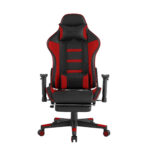 28 Inch Red Faux Leather Swivel Arm Chair With Cushion